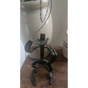 Horseshoe Cowboy Sculpture with Welded Rodeo Cowboy Hat and Rope